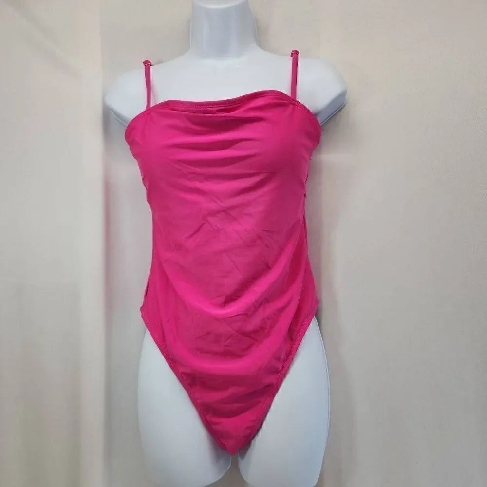 Relleciga Size L Neon Rose One Piece Swimsuit NWT